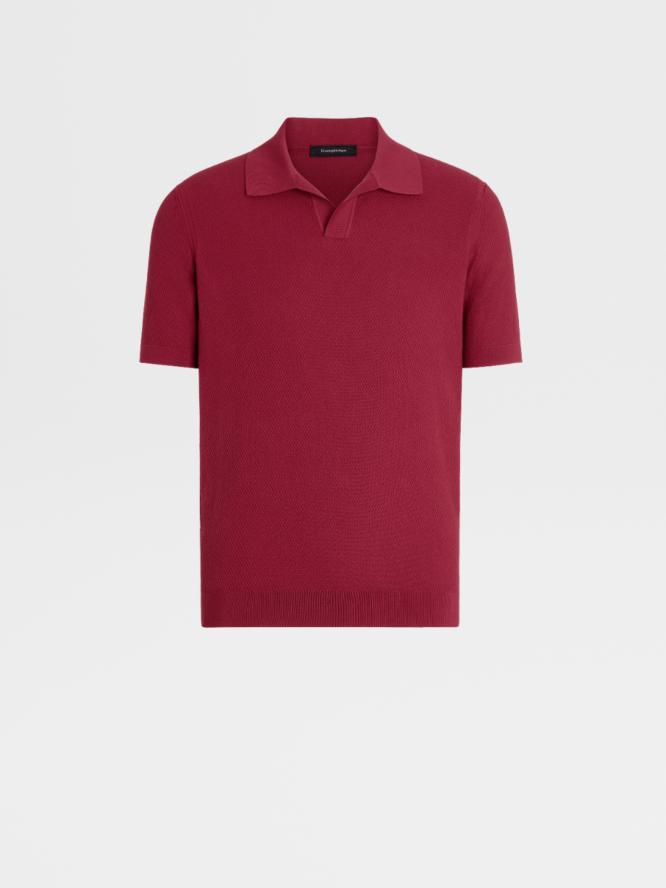 Dark Red Pure Cotton Knit Short-sleeve Polo